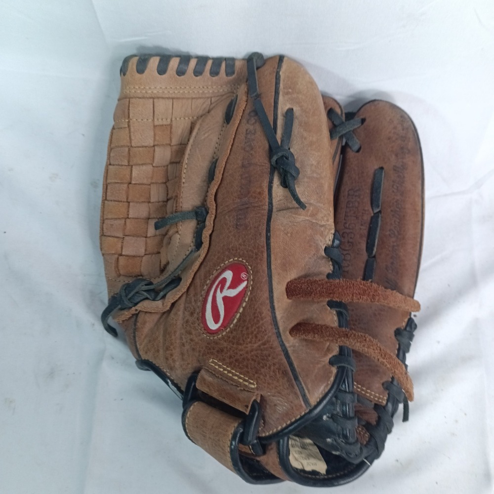 Rawlings RBG36TBR 12.5 Inch Basket-Web Leather Baseball Glove RHT Brown a9